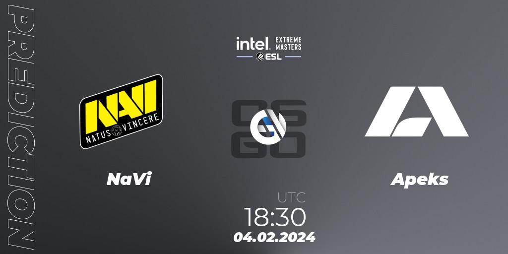 Prognose für das Spiel NaVi VS Apeks. 04.02.24. CS2 (CS:GO) - IEM Katowice 2024