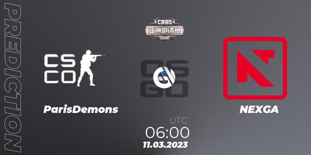 Prognose für das Spiel ParisDemons VS NEXGA. 11.03.23. CS2 (CS:GO) - Baidu Cup Invitational #2