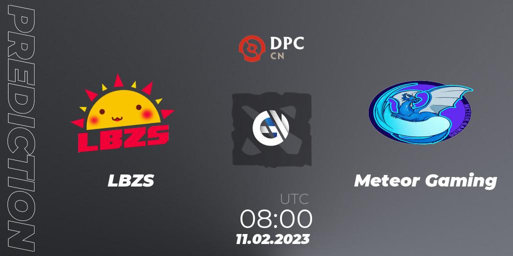 Prognose für das Spiel LBZS VS Meteor Gaming. 11.02.23. Dota 2 - DPC 2022/2023 Winter Tour 1: CN Division II (Lower)