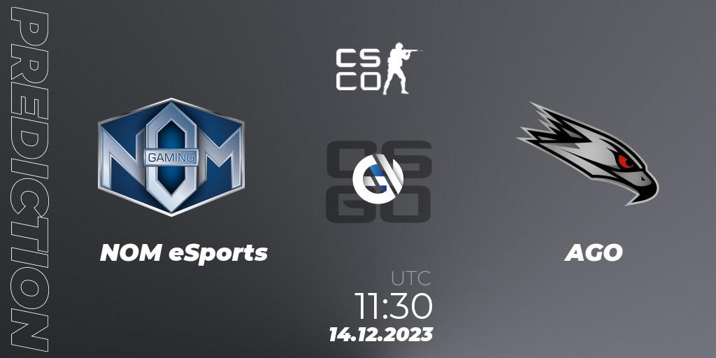 Prognose für das Spiel NOM eSports VS AGO. 15.12.23. CS2 (CS:GO) - European Pro League Season 13: Division 2