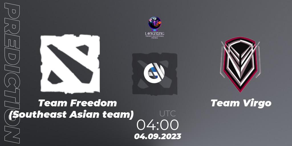 Prognose für das Spiel Team Freedom (Southeast Asian team) VS Team Virgo. 04.09.2023 at 06:12. Dota 2 - LingNeng Trendy Invitational