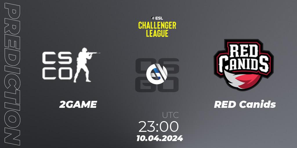 Prognose für das Spiel 2GAME VS RED Canids. 10.04.24. CS2 (CS:GO) - ESL Challenger League Season 47: South America