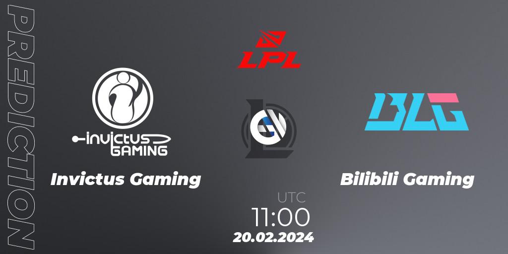 Prognose für das Spiel Invictus Gaming VS Bilibili Gaming. 20.02.2024 at 11:00. LoL - LPL Spring 2024 - Group Stage