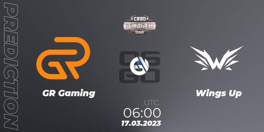Prognose für das Spiel GR Gaming VS Wings Up. 17.03.23. CS2 (CS:GO) - Baidu Cup Invitational #2