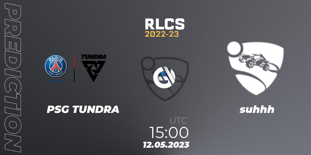 Prognose für das Spiel PSG TUNDRA VS suhhh. 12.05.2023 at 15:00. Rocket League - RLCS 2022-23 - Spring: Europe Regional 1 - Spring Open