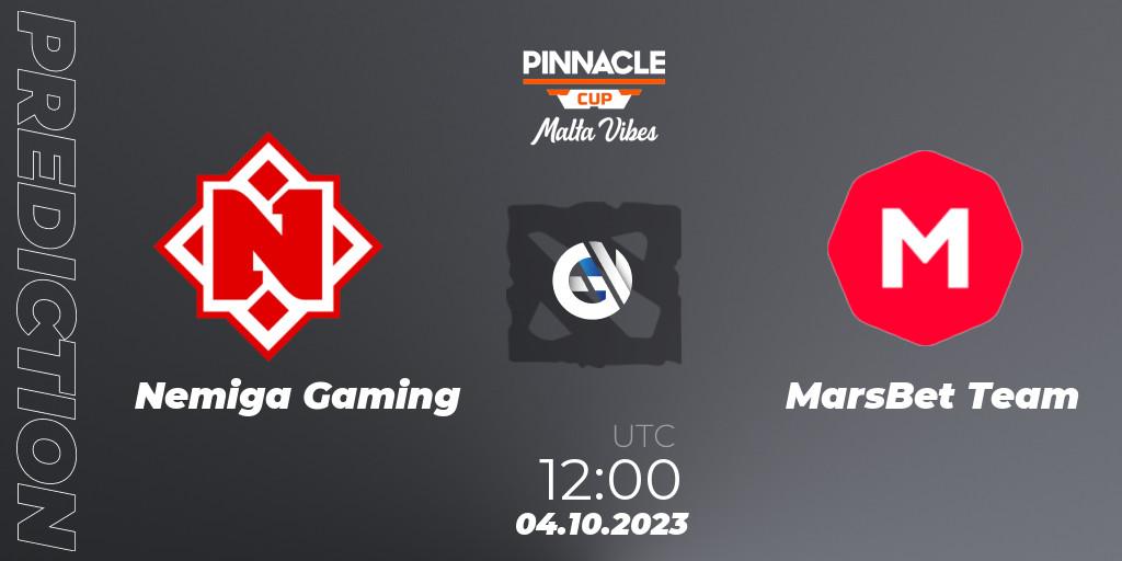 Prognose für das Spiel Nemiga Gaming VS MarsBet Team. 04.10.23. Dota 2 - Pinnacle Cup: Malta Vibes #4
