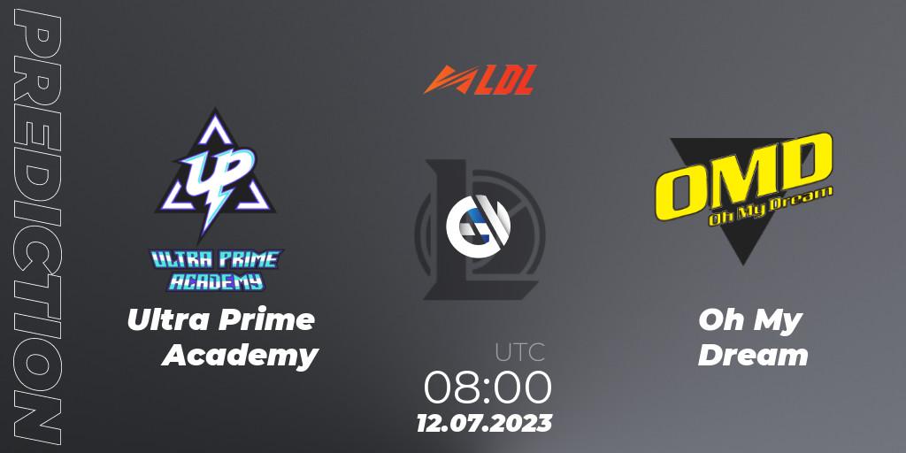 Prognose für das Spiel Ultra Prime Academy VS Oh My Dream. 12.07.23. LoL - LDL 2023 - Regular Season - Stage 3