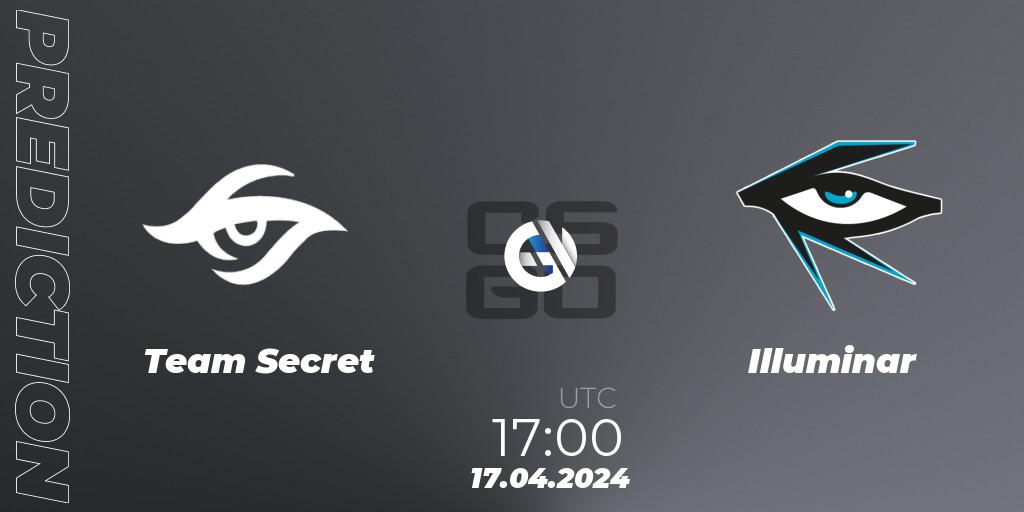 Prognose für das Spiel Team Secret VS Illuminar. 17.04.24. CS2 (CS:GO) - CCT Season 2 Europe Series 1 Closed Qualifier