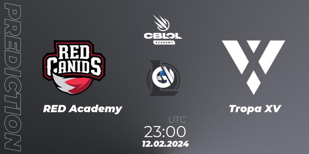 Prognose für das Spiel RED Academy VS Tropa XV. 13.02.2024 at 00:00. LoL - CBLOL Academy Split 1 2024