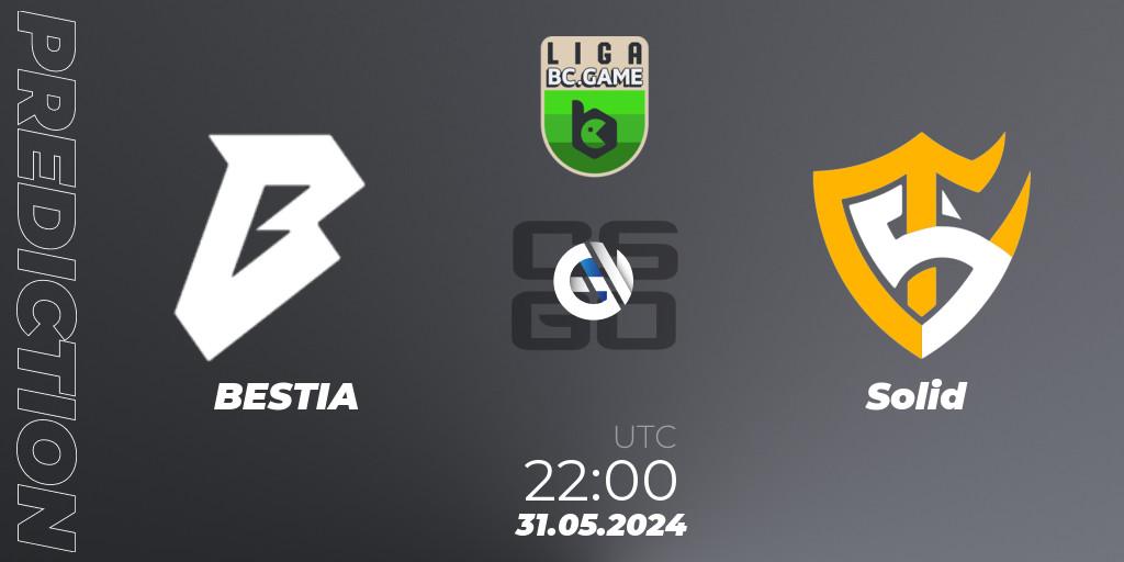 Prognose für das Spiel BESTIA VS Solid. 31.05.2024 at 22:00. Counter-Strike (CS2) - Dust2 Brasil Liga Season 3