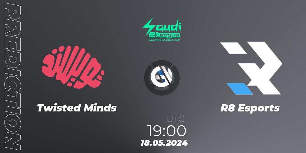 Prognose für das Spiel Twisted Minds VS R8 Esports. 18.05.2024 at 19:00. Overwatch - Saudi eLeague 2024 - Major 2 Phase 1