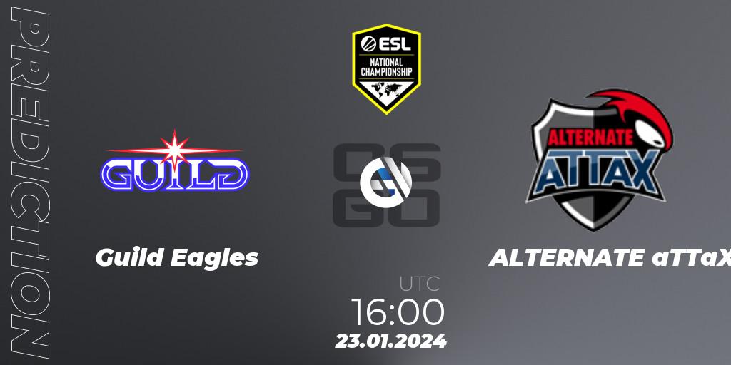 Prognose für das Spiel Guild Eagles VS ALTERNATE aTTaX. 23.01.24. CS2 (CS:GO) - ESL Pro League Season 19 NC Europe Qualifier