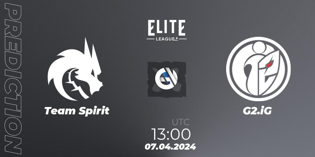 Prognose für das Spiel Team Spirit VS G2.iG. 07.04.24. Dota 2 - Elite League: Round-Robin Stage