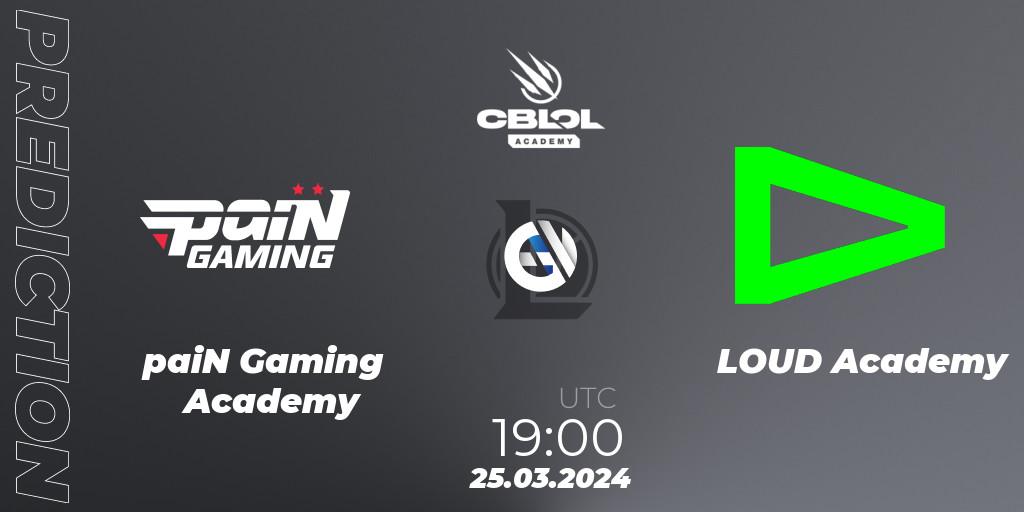 Prognose für das Spiel paiN Gaming Academy VS LOUD Academy. 25.03.2024 at 19:00. LoL - CBLOL Academy Split 1 2024