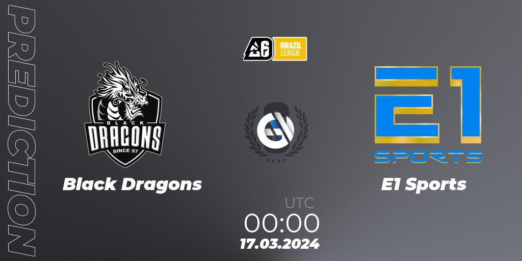 Prognose für das Spiel Black Dragons VS E1 Sports. 12.04.24. Rainbow Six - Brazil League 2024 - Stage 1