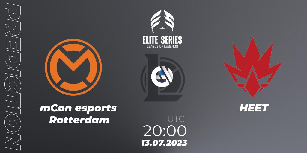 Prognose für das Spiel mCon esports Rotterdam VS HEET. 13.07.23. LoL - Elite Series Summer 2023