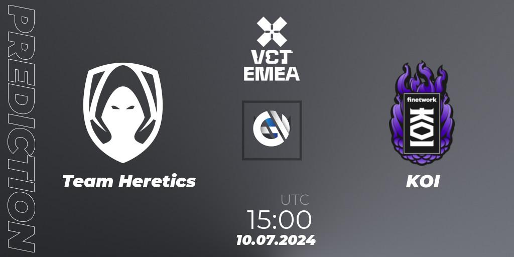 Prognose für das Spiel Team Heretics VS KOI. 10.07.2024 at 16:00. VALORANT - VALORANT Champions Tour 2024: EMEA League - Stage 2 - Group Stage