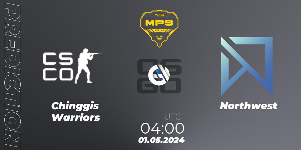 Prognose für das Spiel Chinggis Warriors VS Northwest. 01.05.2024 at 04:00. Counter-Strike (CS2) - MESA Pro Series: Spring 2024
