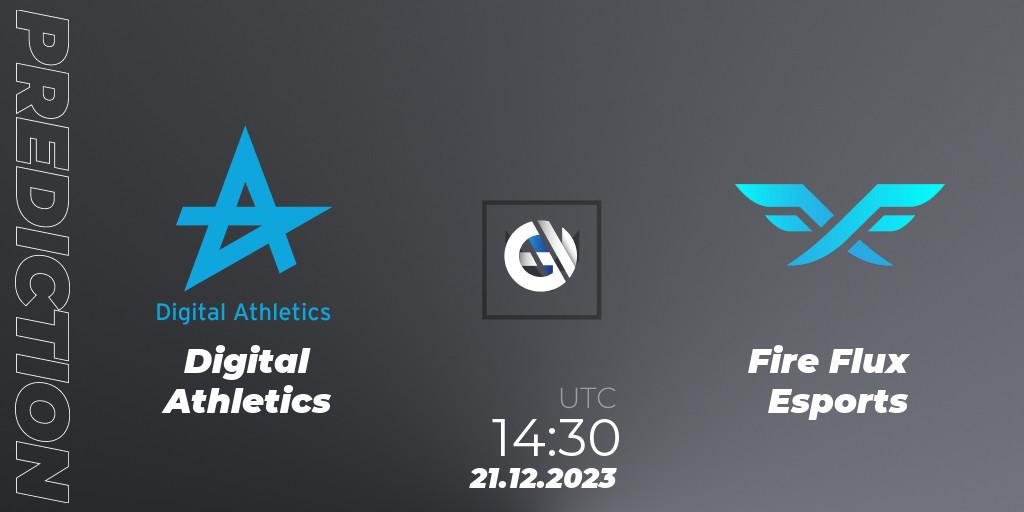 Prognose für das Spiel Digital Athletics VS Fire Flux Esports. 21.12.2023 at 14:30. VALORANT - Open Fire All Stars 2023