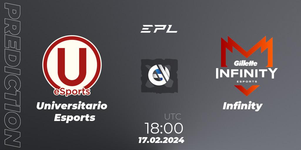 Prognose für das Spiel Universitario Esports VS Infinity. 17.02.24. Dota 2 - European Pro League World Series America Season 9