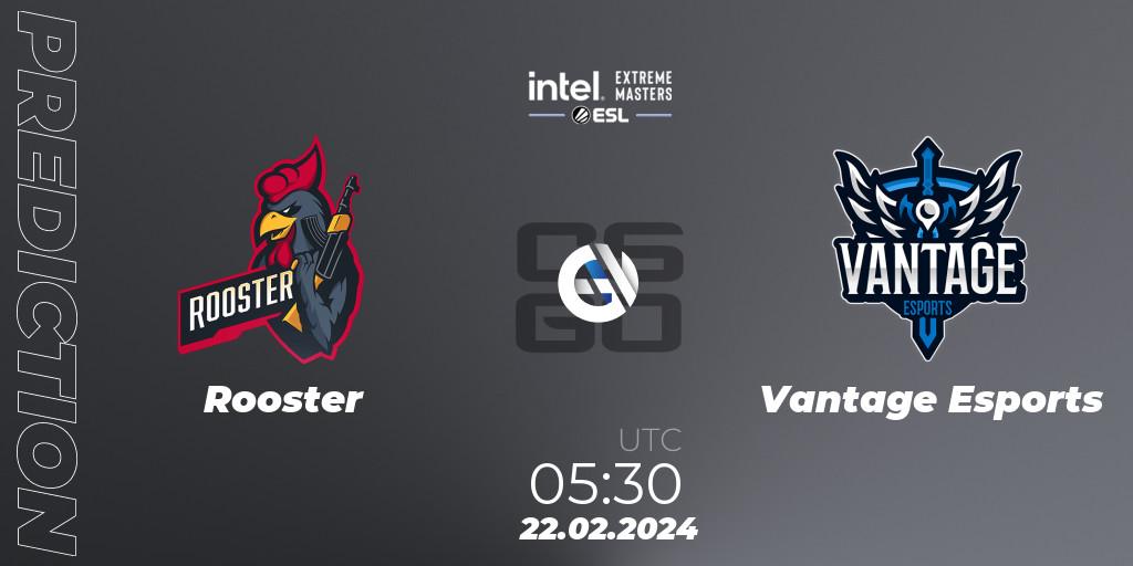 Prognose für das Spiel Rooster VS Vantage Esports. 22.02.24. CS2 (CS:GO) - Intel Extreme Masters Dallas 2024: Oceanic Closed Qualifier