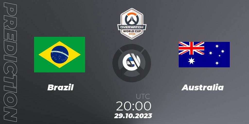Prognose für das Spiel Brazil VS Australia. 29.10.23. Overwatch - Overwatch World Cup 2023