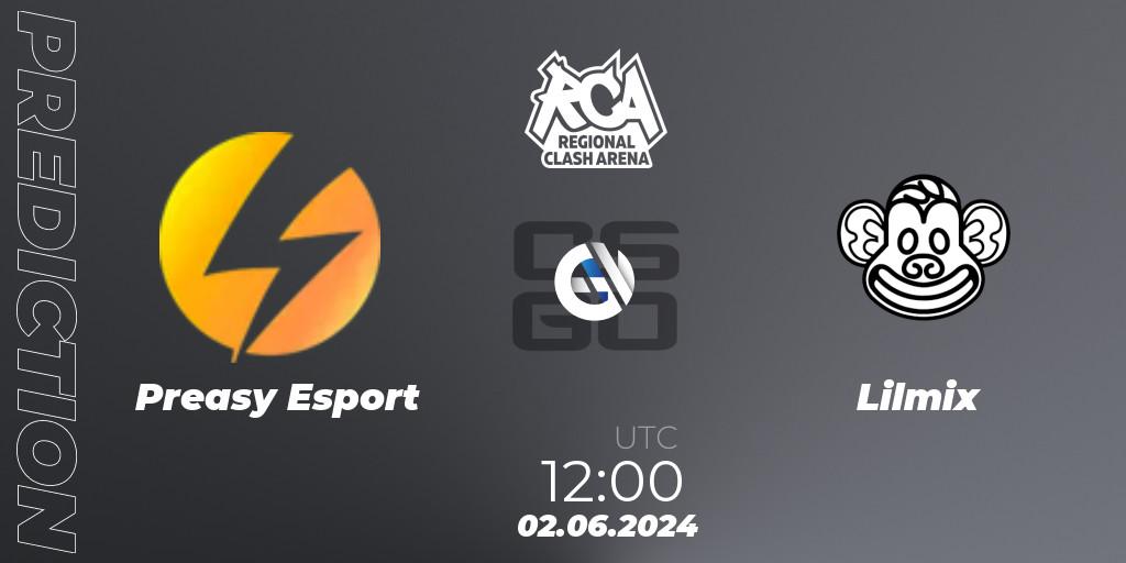 Prognose für das Spiel Preasy Esport VS Lilmix. 02.06.2024 at 12:00. Counter-Strike (CS2) - Regional Clash Arena Europe: Closed Qualifier