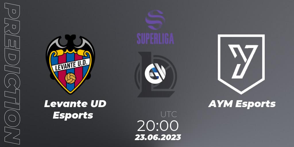 Prognose für das Spiel Levante UD Esports VS AYM Esports. 23.06.2023 at 20:00. LoL - LVP Superliga 2nd Division 2023 Summer