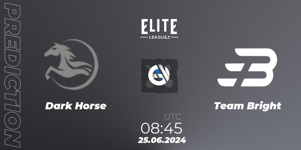 Prognose für das Spiel Dark Horse VS Team Bright. 25.06.2024 at 08:45. Dota 2 - Elite League Season 2: China Closed Qualifier