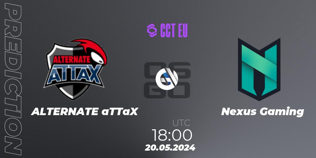 Prognose für das Spiel ALTERNATE aTTaX VS Nexus Gaming. 20.05.2024 at 18:00. Counter-Strike (CS2) - CCT Season 2 Europe Series 4