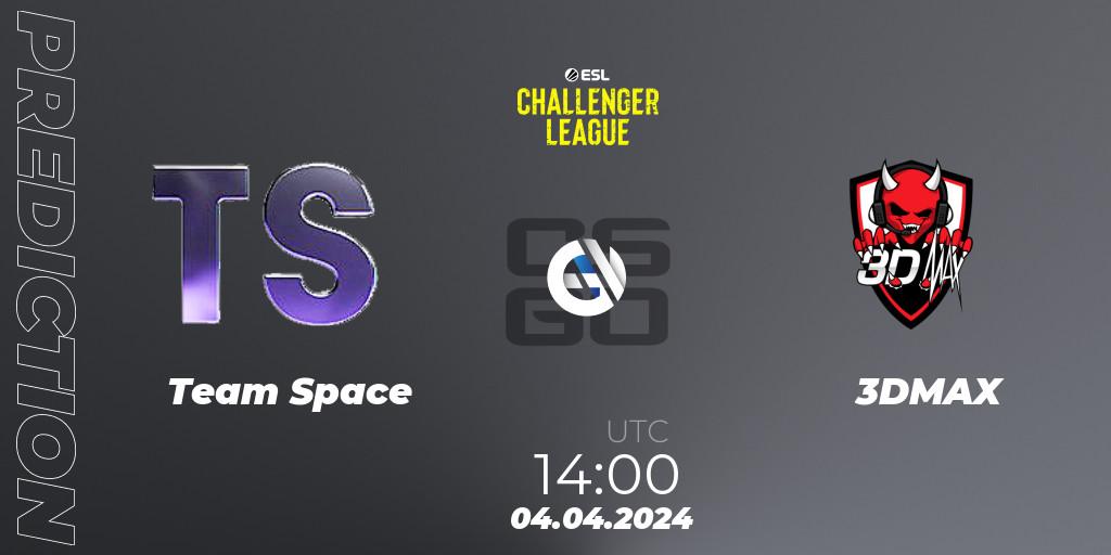 Prognose für das Spiel Team Space VS 3DMAX. 04.04.24. CS2 (CS:GO) - ESL Challenger League Season 47: Europe