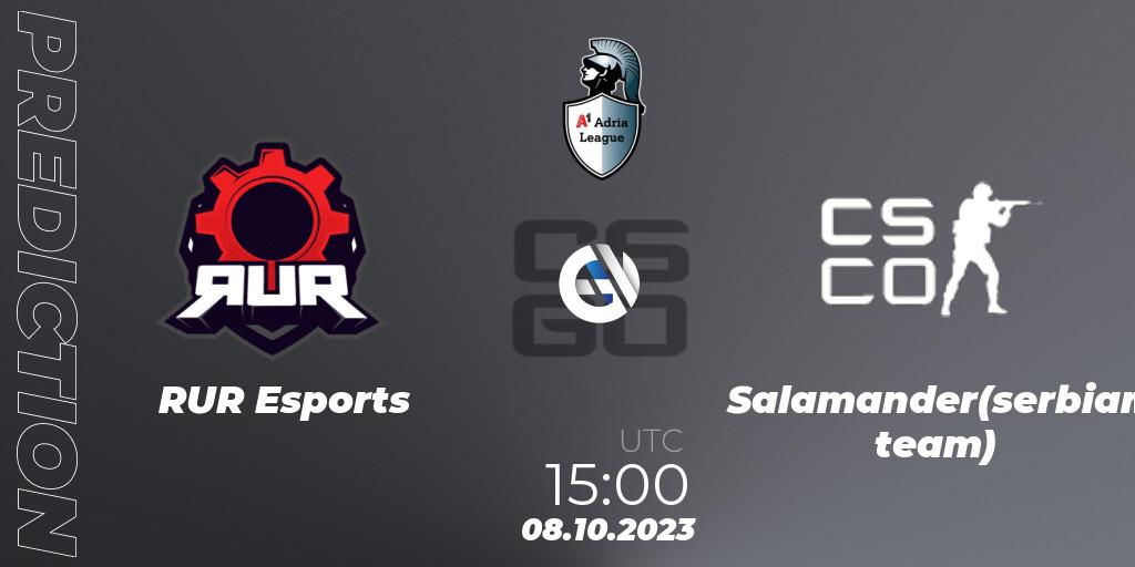 Prognose für das Spiel RUR Esports VS Salamander(serbian team). 08.10.23. CS2 (CS:GO) - A1 Adria League Season 12