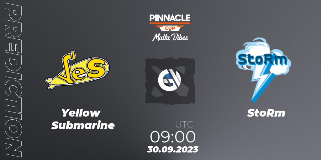 Prognose für das Spiel Yellow Submarine VS StoRm. 30.09.23. Dota 2 - Pinnacle Cup: Malta Vibes #4