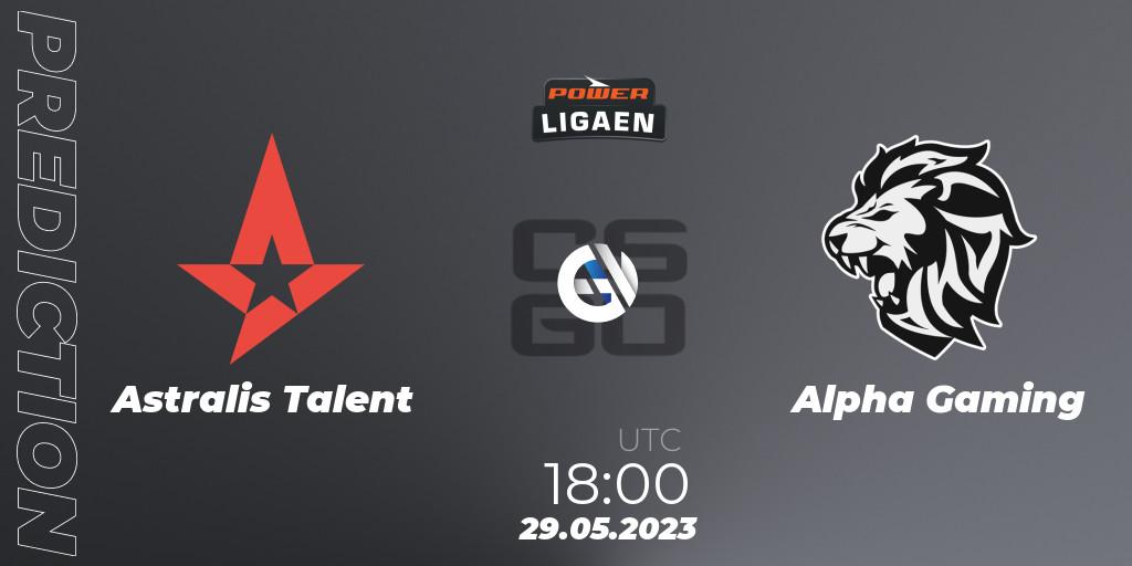 Prognose für das Spiel Astralis Talent VS Alpha Gaming. 30.05.23. CS2 (CS:GO) - Dust2.dk Ligaen Season 23