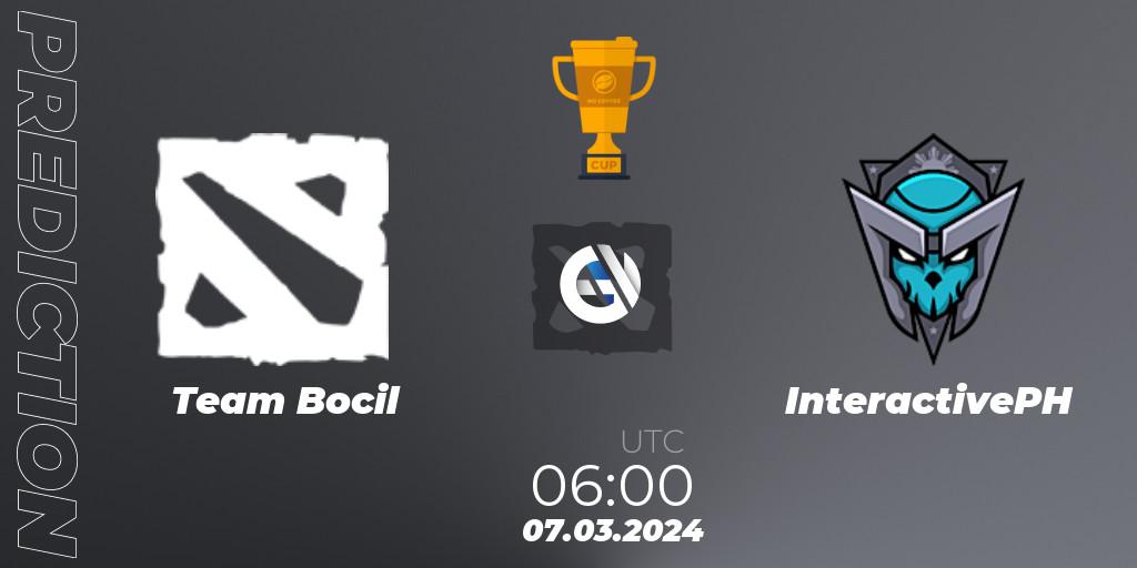 Prognose für das Spiel Team Bocil VS InteractivePH. 07.03.24. Dota 2 - No Coffee Cup
