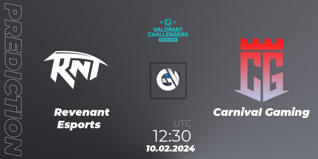 Prognose für das Spiel Revenant Esports VS Carnival Gaming. 10.02.24. VALORANT - VALORANT Challengers 2024: South Asia Split 1 - Cup 1