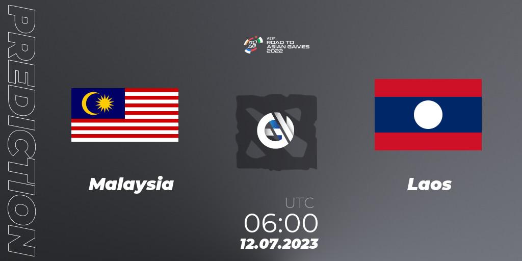 Prognose für das Spiel Malaysia VS Laos. 12.07.23. Dota 2 - 2022 AESF Road to Asian Games - Southeast Asia