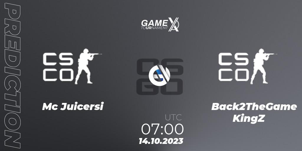 Prognose für das Spiel Mc Juicersi VS Back2TheGame KingZ. 14.10.2023 at 07:00. Counter-Strike (CS2) - GameX 2023