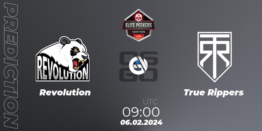 Prognose für das Spiel Revolution VS True Rippers. 06.02.24. CS2 (CS:GO) - Elite Peekers Ignition