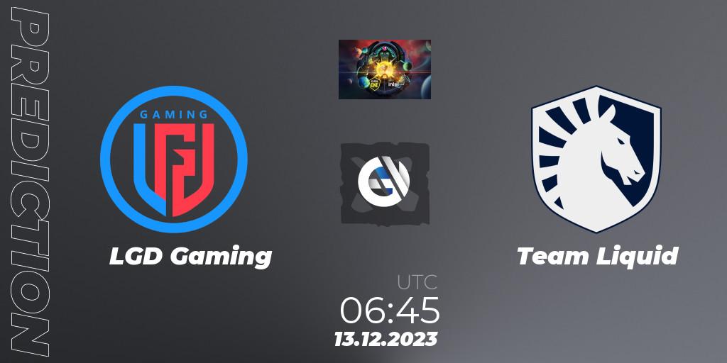 Prognose für das Spiel LGD Gaming VS Team Liquid. 13.12.23. Dota 2 - ESL One - Kuala Lumpur 2023