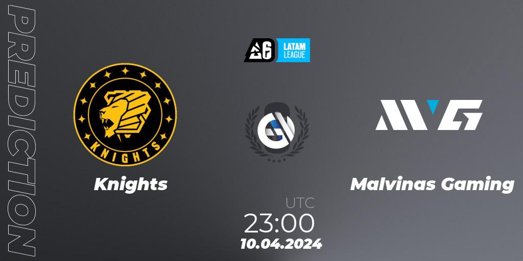 Prognose für das Spiel Knights VS Malvinas Gaming. 10.04.24. Rainbow Six - LATAM League 2024 - Stage 1: LATAM South