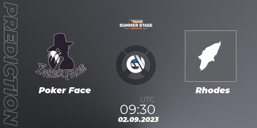 Prognose für das Spiel Poker Face VS Rhodes. 02.09.2023 at 09:30. Overwatch - Overwatch League 2023 - Summer Stage Knockouts