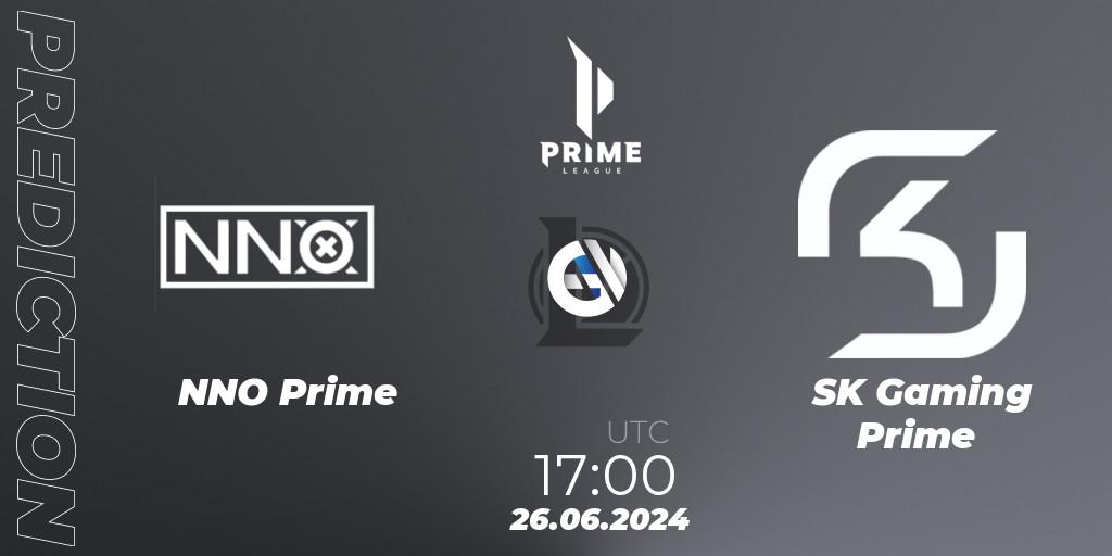 Prognose für das Spiel NNO Prime VS SK Gaming Prime. 26.06.2024 at 17:00. LoL - Prime League Summer 2024