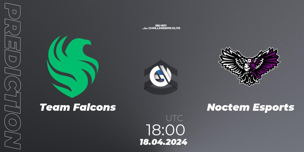 Prognose für das Spiel Team Falcons VS Noctem Esports. 18.04.2024 at 18:00. Call of Duty - Call of Duty Challengers 2024 - Elite 2: EU