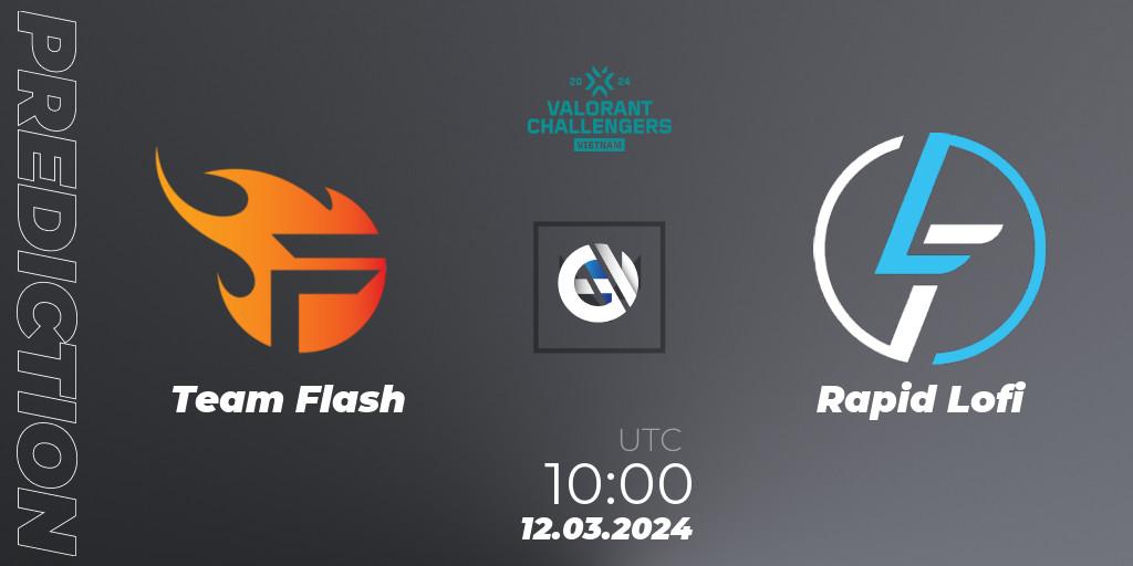 Prognose für das Spiel Team Flash VS Rapid Lofi. 12.03.2024 at 10:00. VALORANT - VALORANT Challengers 2024 Vietnam: Split 1