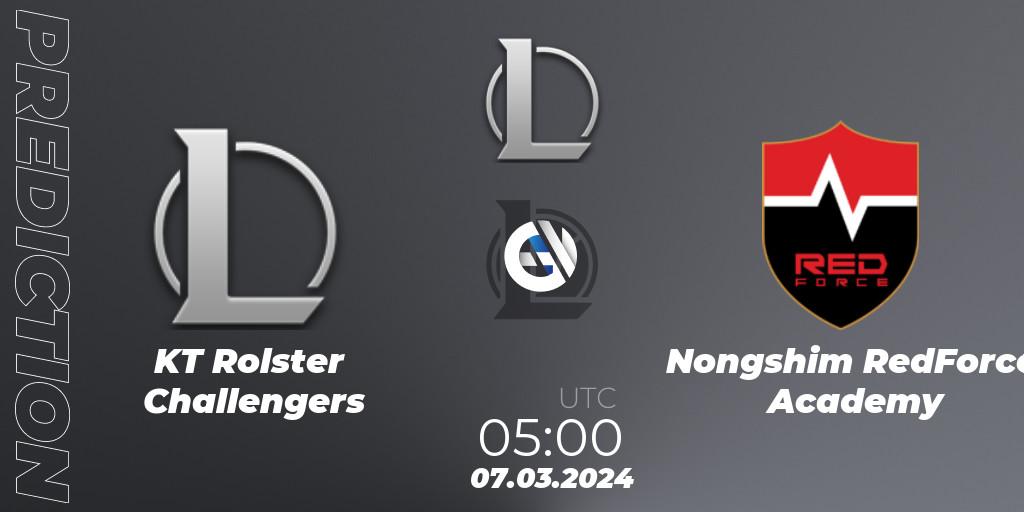 Prognose für das Spiel KT Rolster Challengers VS Nongshim RedForce Academy. 07.03.24. LoL - LCK Challengers League 2024 Spring - Group Stage