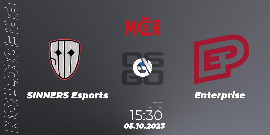 Prognose für das Spiel SINNERS Esports VS Enterprise. 05.10.2023 at 12:00. Counter-Strike (CS2) - Tipsport Cup Prague Fall 2023: Online Stage