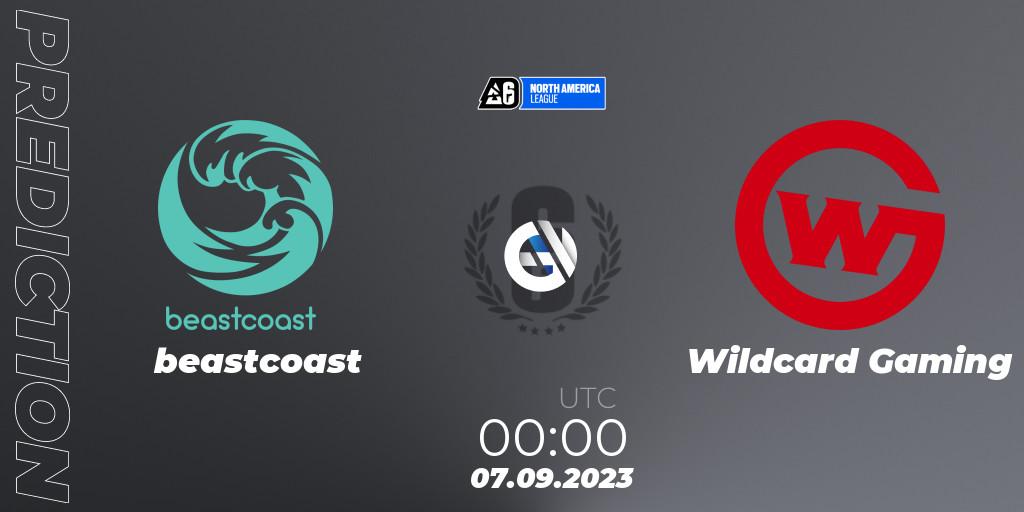 Prognose für das Spiel beastcoast VS Wildcard Gaming. 07.09.2023 at 00:45. Rainbow Six - North America League 2023 - Stage 2