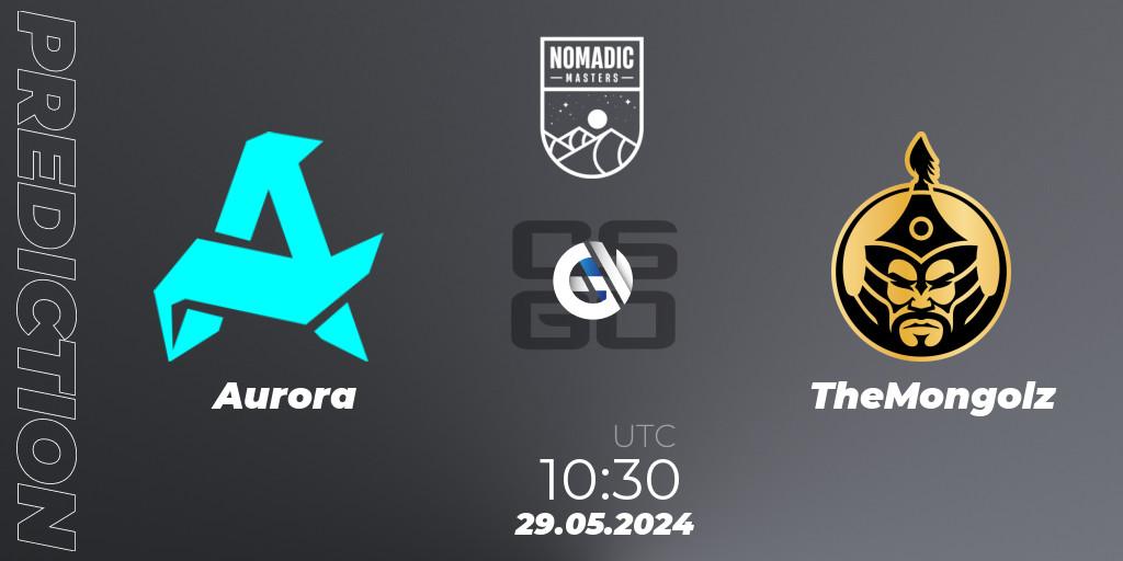 Prognose für das Spiel Aurora VS TheMongolz. 29.05.2024 at 10:45. Counter-Strike (CS2) - MESA Nomadic Masters: Spring 2024