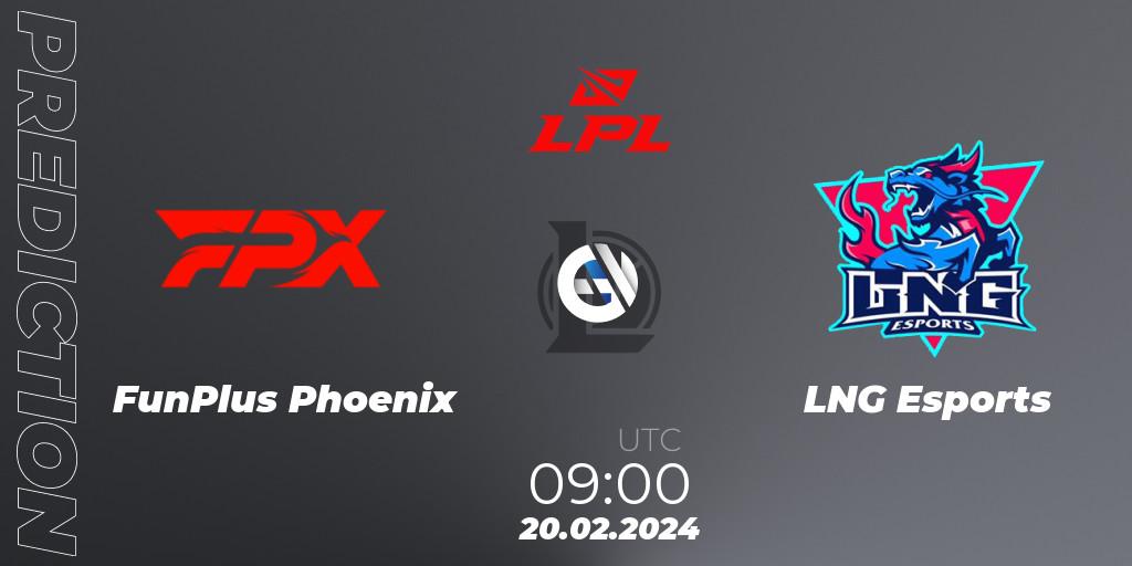 Prognose für das Spiel FunPlus Phoenix VS LNG Esports. 20.02.24. LoL - LPL Spring 2024 - Group Stage